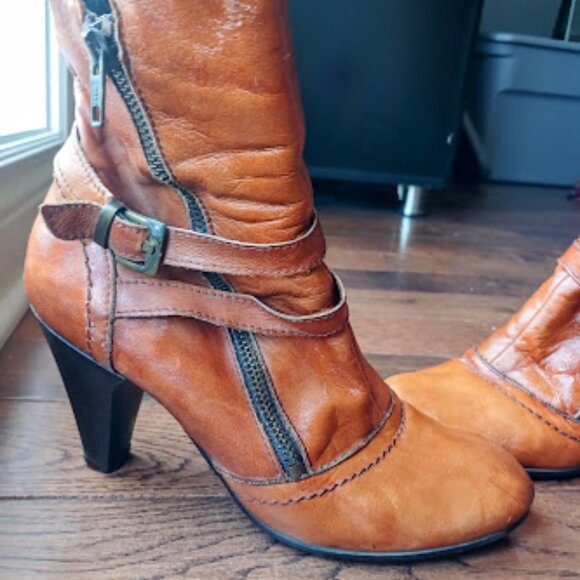 Browns Tan Brown Boots - Made in Italy - Women's Size 37 - Picture 3 of 9